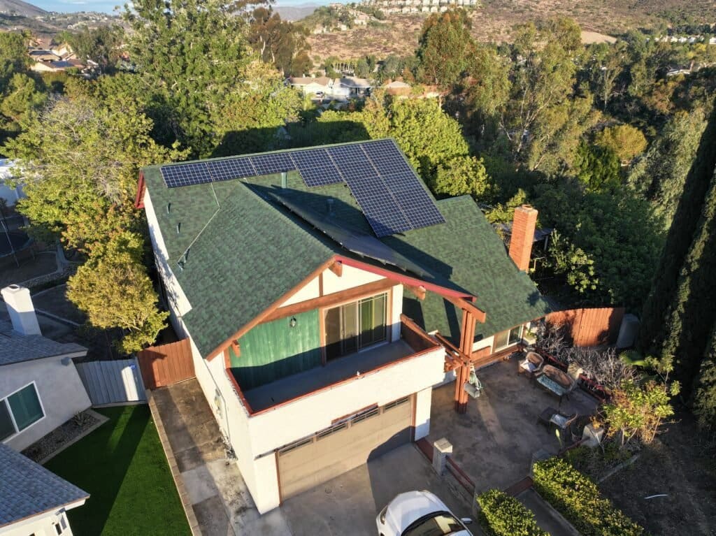Roof Replacement in San Diego, Mira Mesa, Bralorne Way Roof replacement using Owens Corning TruDefinition Duration shingles. Uninstalled and reinstalled solar panels. Replaced a lot of wood fascia.