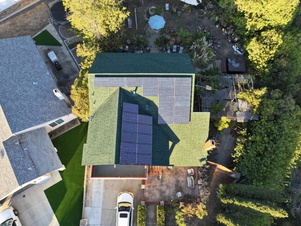 Roof Replacement in San Diego, Mira Mesa, Bralorne Way Roof replacement using Owens Corning TruDefinition Duration shingles. Uninstalled and reinstalled solar panels. Mira Mesa roofing contractor Richardson Roofing.