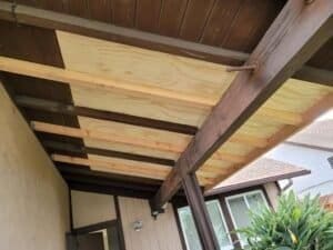 Wood sheathing and beams had to be replaced in Mira Mesa, San Diego.