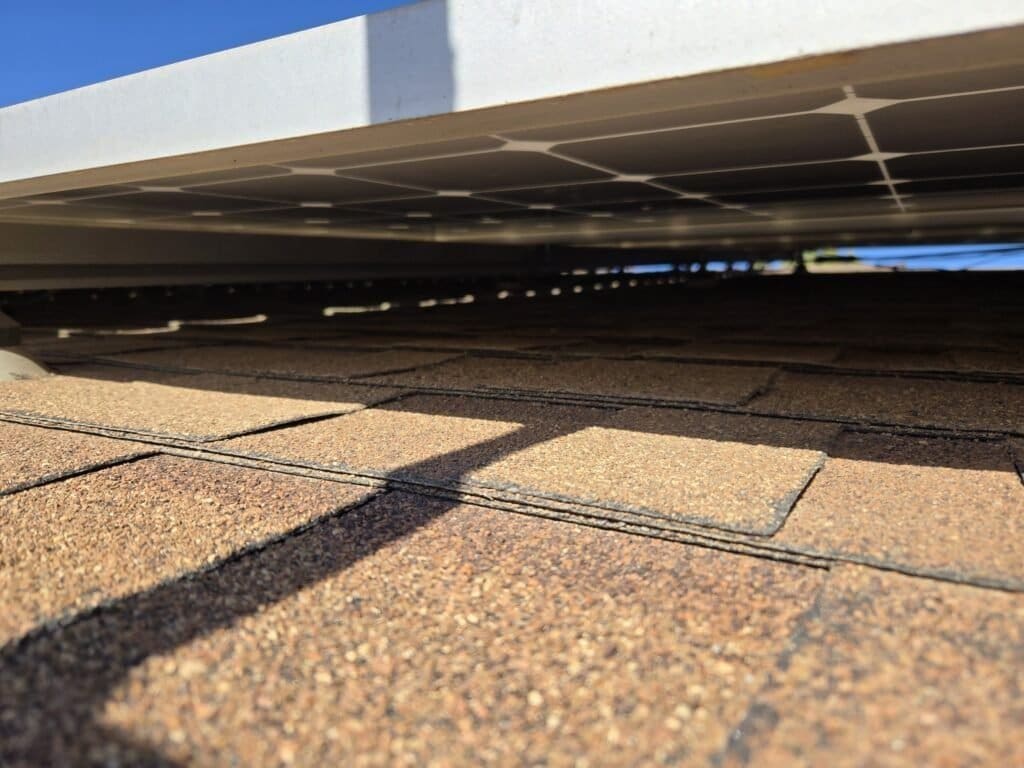 Roof replacement solar panels, preliminary inspection.