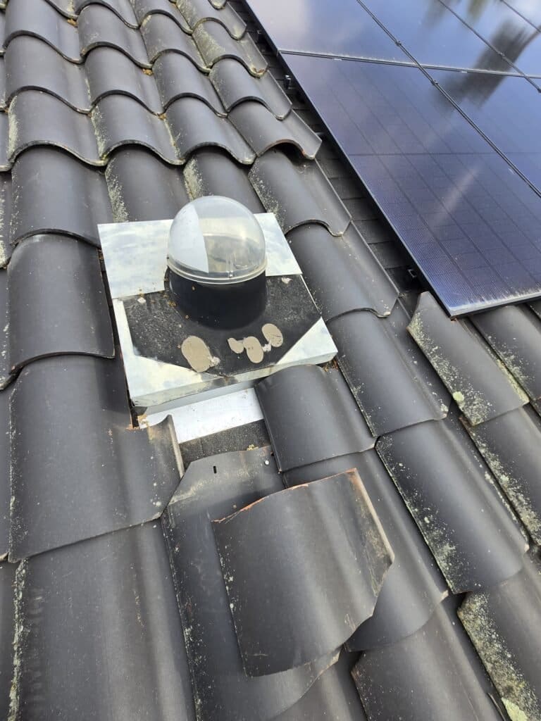 Roof Inspection on Passiflora Avenue, Encinitas, CA Curb size is too low. Cannot install metal roof-to-wall.