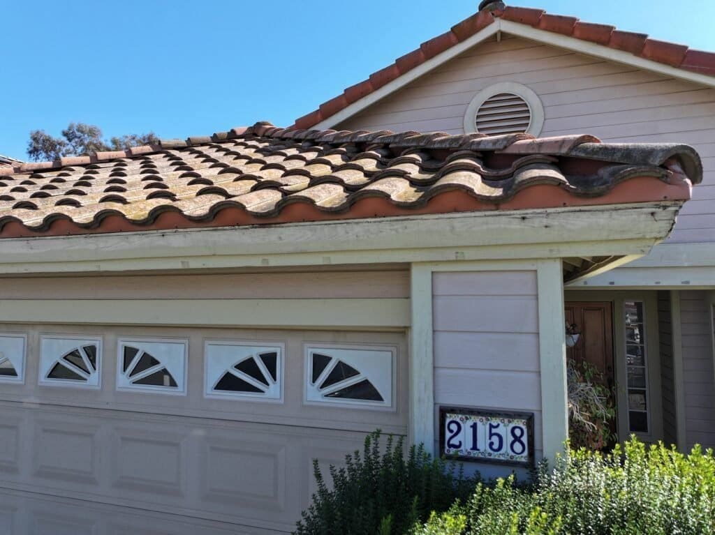 Drone Roof Inspection Roof Inspection reveals dry-rot at eaves. Also, weather block was not used at the hip boards.