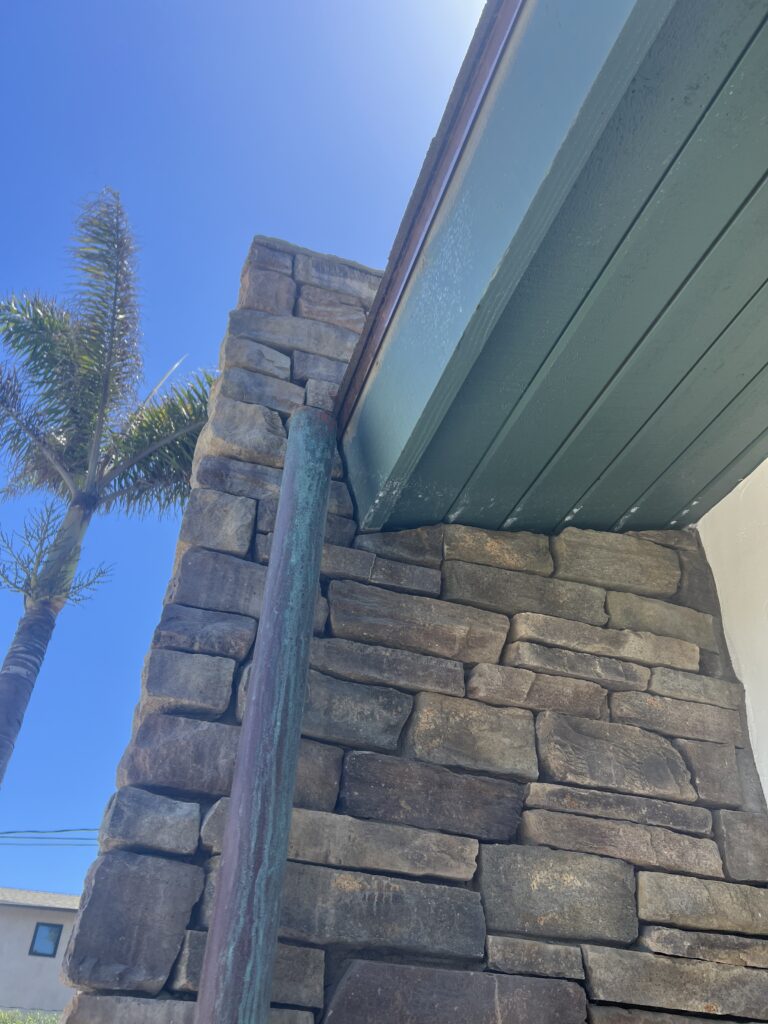 The old gutters had fallen off due to a faulty installation. Can you guess what it was?