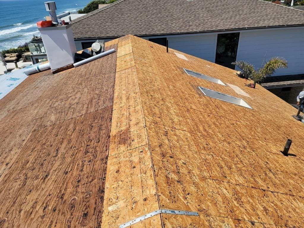 The old roof was completely removed so that any wood damage could be replaced.