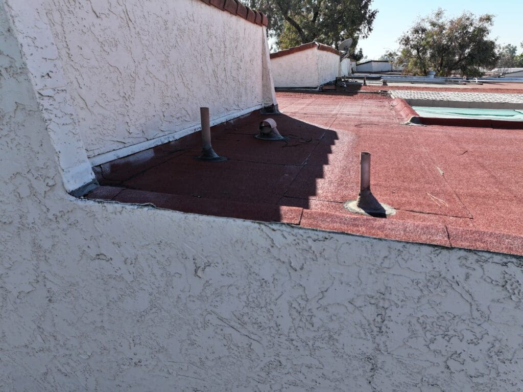 Free Roof Inspection in Escondido Best roofers Escondido fix roof leaks, roof replacement, roof inspections. There's a roof leak inside at this area.