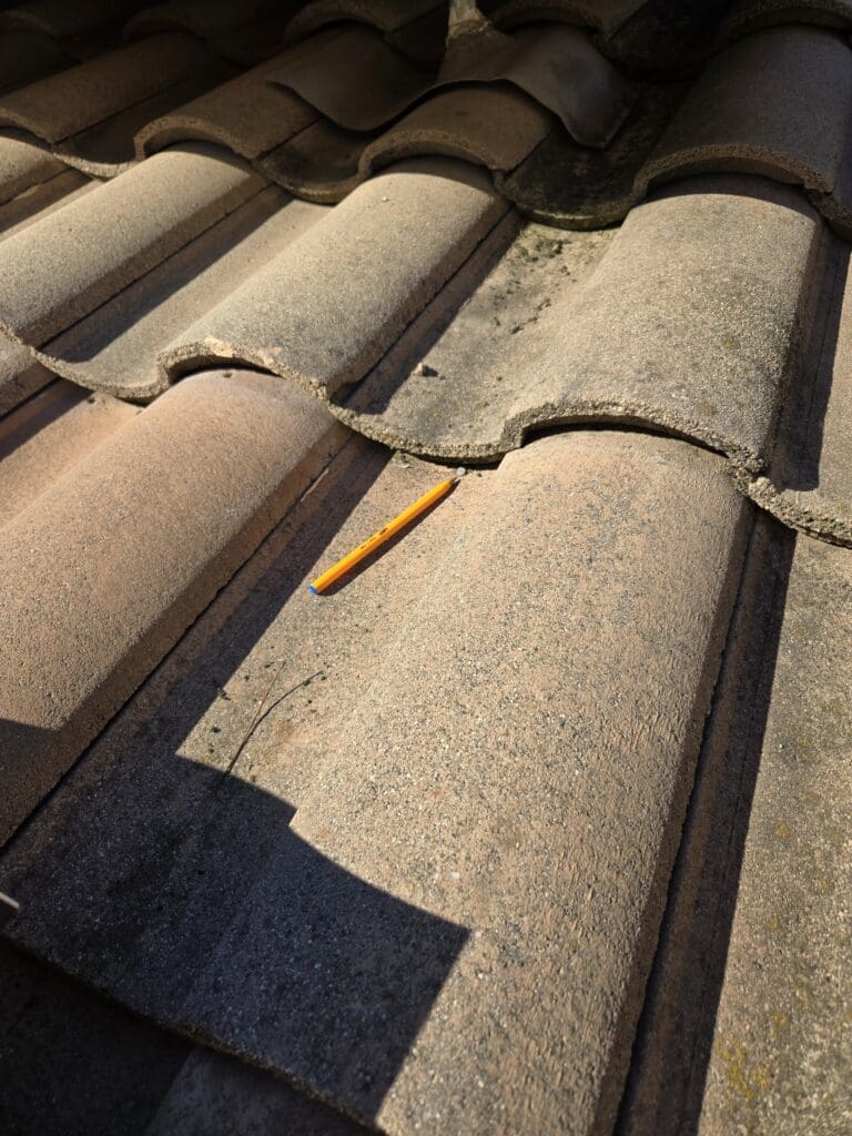 Roof Inspection Escondido — Ridgecrest Place Are you buying a home. Get a full roof inspection complete with a written report and photos to back it up. A must-have tool for negotiation. This picture shows exposed nails due to roof tiles not having enough overlap. This is a major cause of roof leaks.