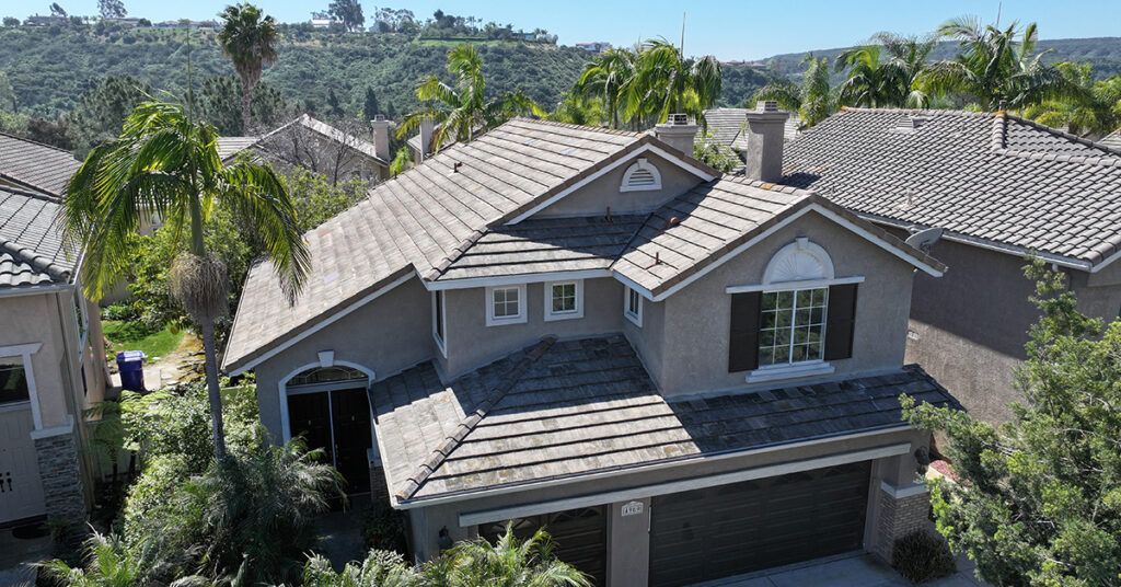 Fallbrook Roofing Contractor Completed residential concrete tile roof replacement project in Carmel Valley by local roofing company Richardson Roofing