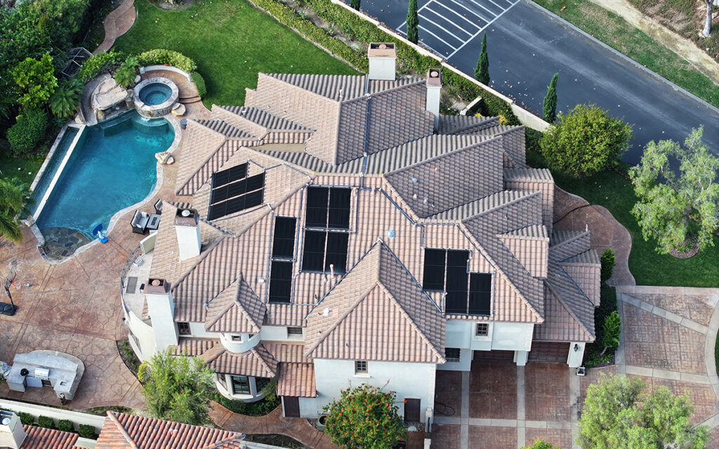 This is a residence prior to reroofing in by roofing contractor Del Mar Mesa.