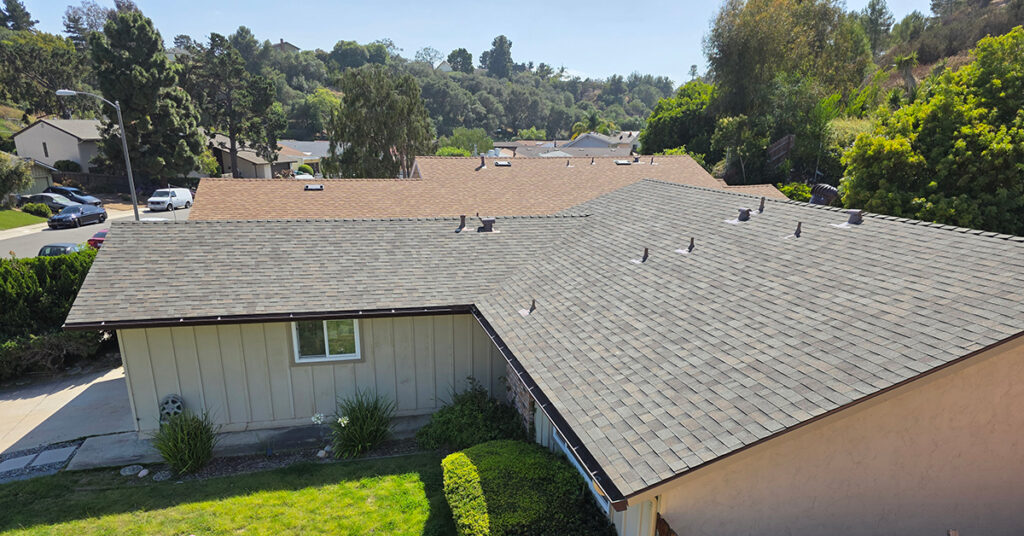 Completed asphalt shingle roof replacement in University City by University City roofing contractor Richardson Roofing.