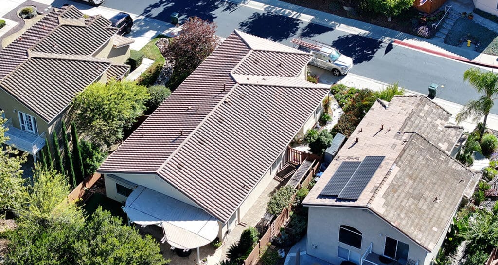 Roof Replacement Escondido Completed concrete tile roof replacement in Escondido by Richardson Roofing.
